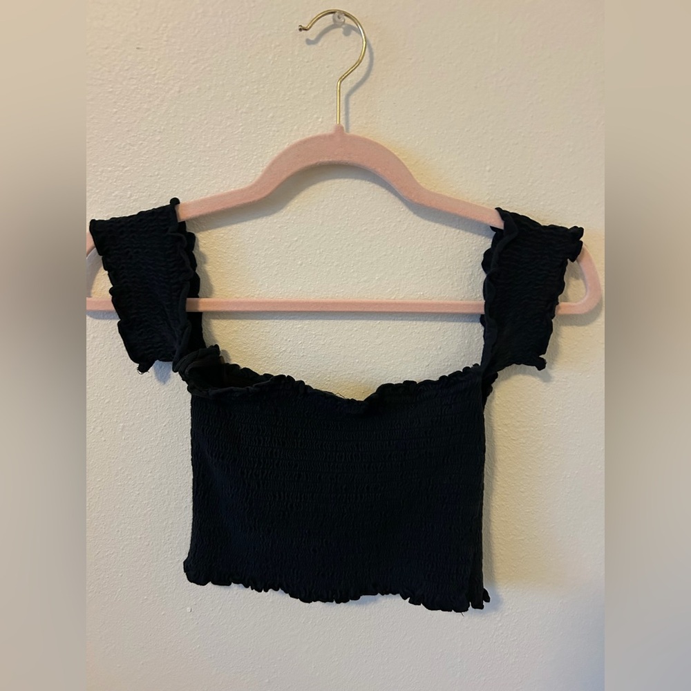 Me to We Black Crop Top